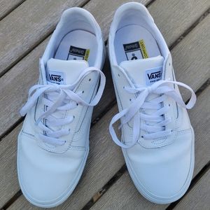 Vans white leather sneakers size 9